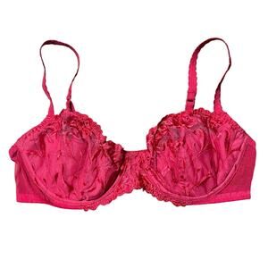 Victoria's Secret Vintage Red Lace Bra Size 36B
